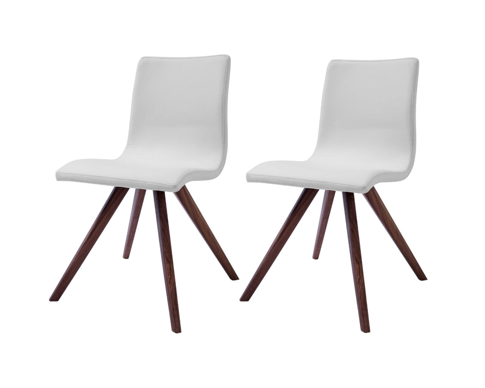 Homeroots Set Of Two White And Brown Upholstered Faux Leather Dining Side Chairs  Metal 370650