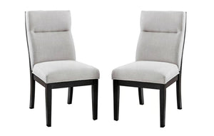 English Elm Modern Two-Tone Beige & Black Tufted Side Chairs Set of 2 — Tapered Legs, Padded Cushions, Ergonomic Support B011P387139