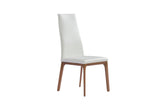 Homeroots White And Brown Upholstered Faux Leather Dining Side Chair  Metal 370655