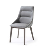 Stylish Gray Upholstered Faux Leather Dining Side Chairs - Set of Two for Versatile Seating