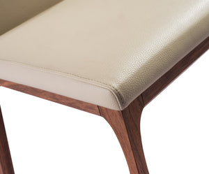 Homeroots Set Of Two Taupe And Brown Upholstered Faux Leather Dining Side Chairs  Metal 370661