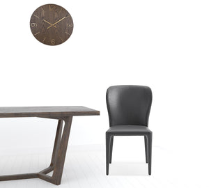 Homeroots Set Of Two Gray Upholstered Faux Leather Dining S  Metal 370663