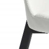 Homeroots Set Of Two White And Black Upholstered Faux Leather Dining S  Metal 370666