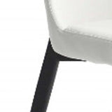 Homeroots Set Of Two White And Black Upholstered Faux Leather Dining S  Metal 370666