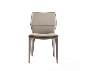 Homeroots Set Of Two Taupe Upholstered Faux Leather Dining Side Chairs  Metal 370669