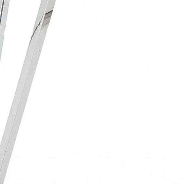 Homeroots Set Of Two Orange And Silver Upholstered Dining Side Chairs  Metal 370674