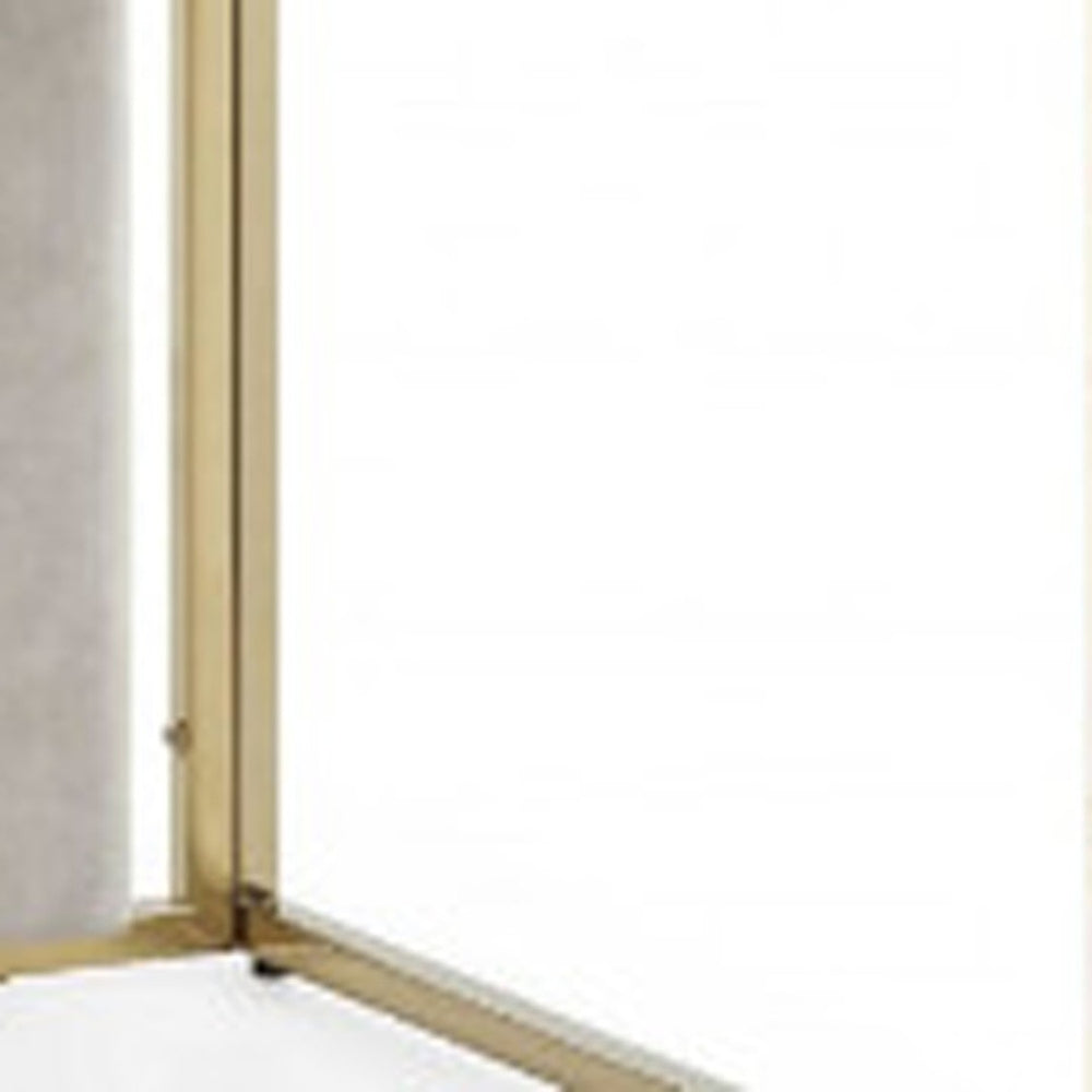 HomeRoots Set of Two Elegant Beige and Gold Upholstered Dining Chairs - Stylish, Durable, and Versatile Accent Seating 370683