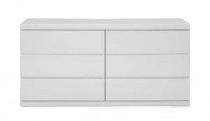 Homeroots 63 X 20 X 30 White Double Dresser  Solid Wood 370684