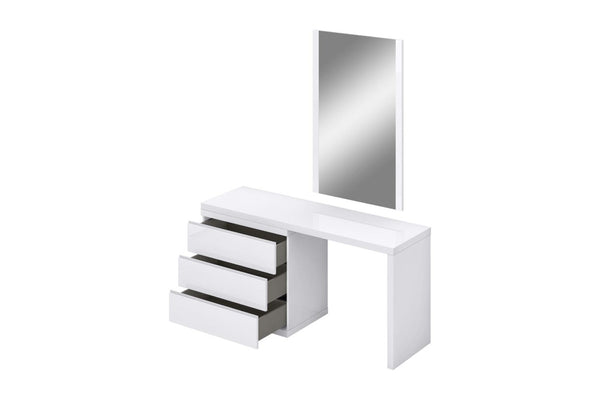 31 Inch Wide Double Dresser Extension in White Finish for Bedroom Storage
