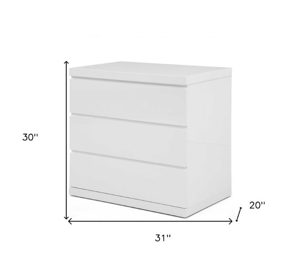 31 Inch Wide Double Dresser Extension in White Finish for Bedroom Storage