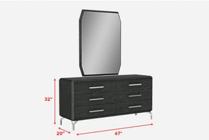 67 Inch Six Drawer Wood Dresser with Spacious Storage for Modern Bedroom Styling