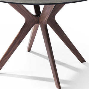 Homeroots 47" Gray And Brown Glass And Solid Wood Dining Table  Stone & Mineral 370704