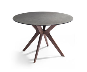 Homeroots 47" Gray And Brown Glass And Solid Wood Dining Table  Stone & Mineral 370704