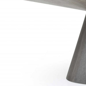 Homeroots 95" Gray Rounded Solid Wood Pedestal Base Dining Table   370712