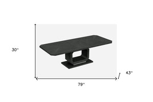 Homeroots 79" Gray Dining Table  Mdf 370717