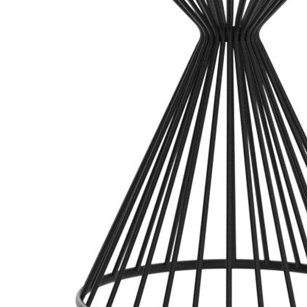 Homeroots 47" Clear And Black Rounded Glass And Iron Pedestal Base Dining Table   370721