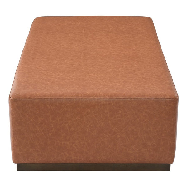 English Elm Multifunctional Pu Leather Ottoman with Rubberwood Legs for Modern Living Rooms N769P350145P