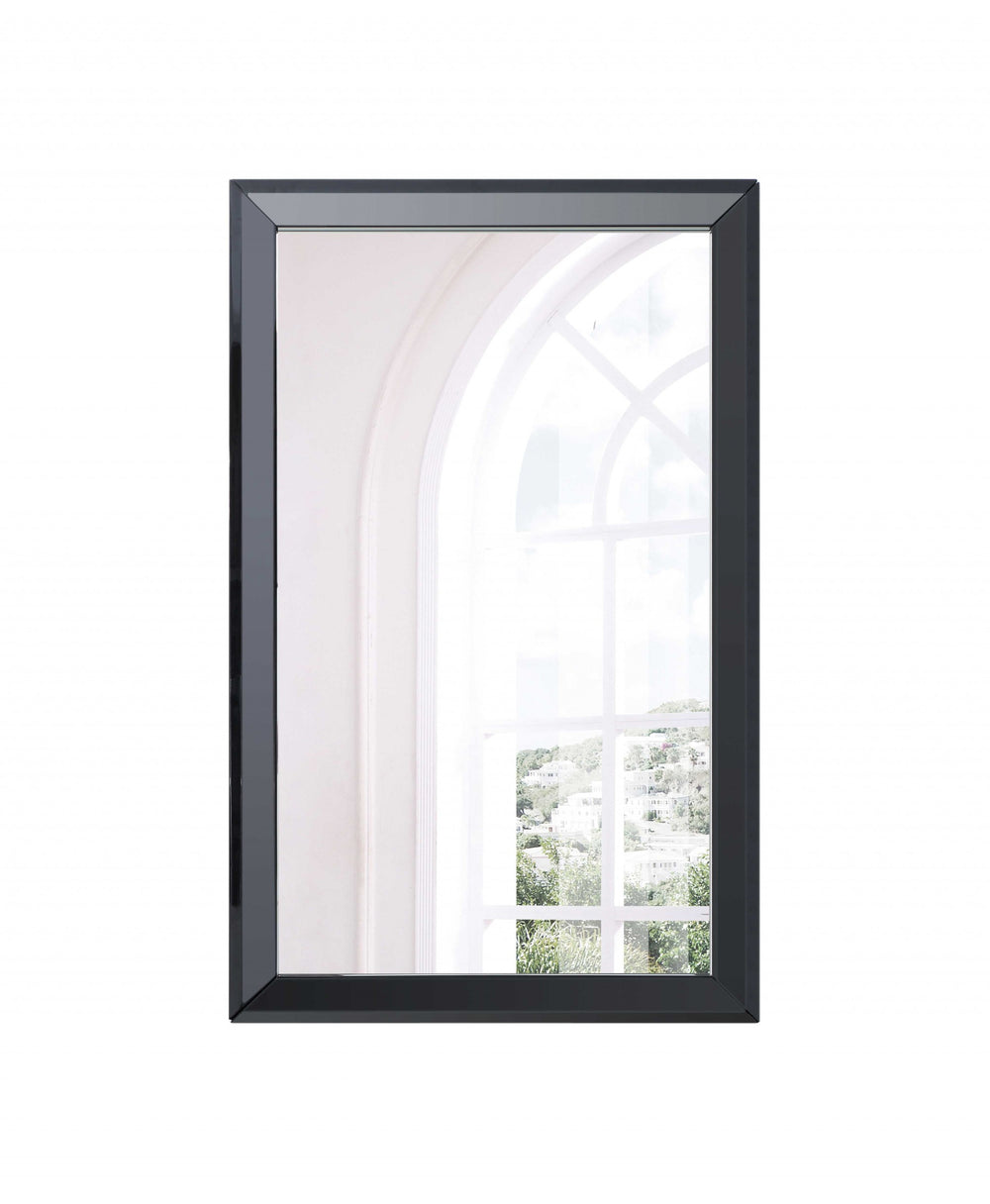 Homeroots 51" Black Wood Framed Accent Mirror  Glass 370732