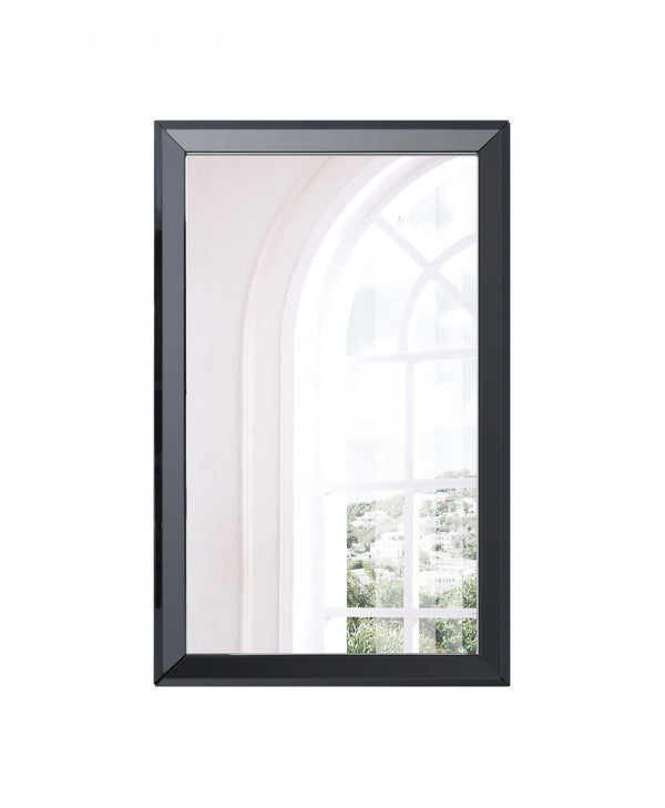 Homeroots 51" Black Wood Framed Accent Mirror  Glass 370732
