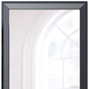 Homeroots 51" Black Wood Framed Accent Mirror  Glass 370732