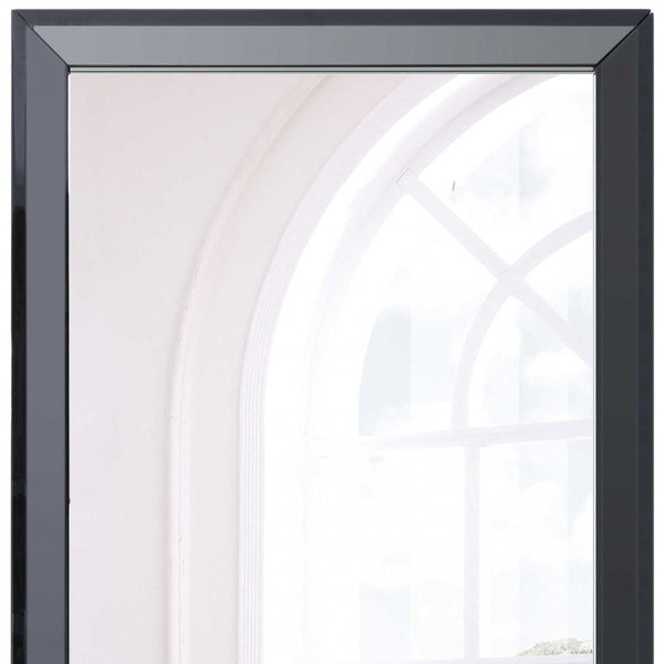 Homeroots 51" Black Wood Framed Accent Mirror  Glass 370732