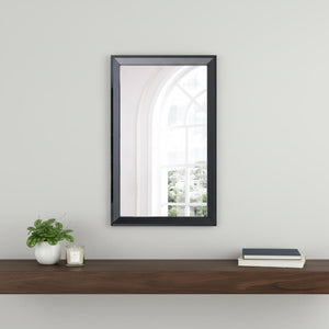 HomeRoots 51" Sleek Black Wood Framed Accent Mirror - Contemporary Design for Entryways, Living Rooms & More! 370732