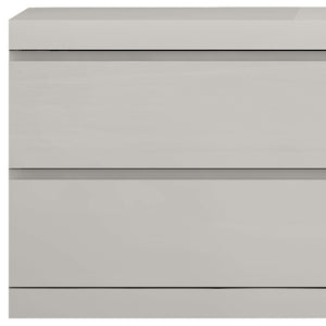 Homeroots Modern Gray Woodgrain Nightstand With 2 Drawers - Stylish Contemporary Design For Your Bedroom   370735