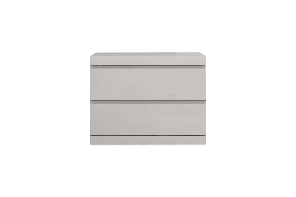 HomeRoots Modern Gray Woodgrain Finish 2-Drawer Nightstand - Stylish Multi-Functional Accent Table for Any Room 370735