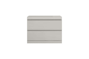 HomeRoots Modern Gray Woodgrain Finish 2-Drawer Nightstand - Stylish Multi-Functional Accent Table for Any Room 370735