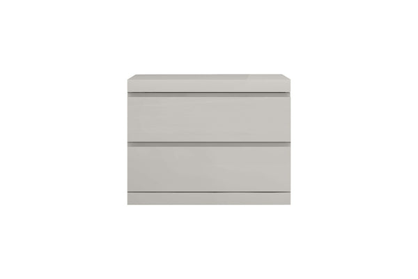 HomeRoots Modern Gray Woodgrain Finish 2-Drawer Nightstand - Stylish Multi-Functional Accent Table for Any Room 370735