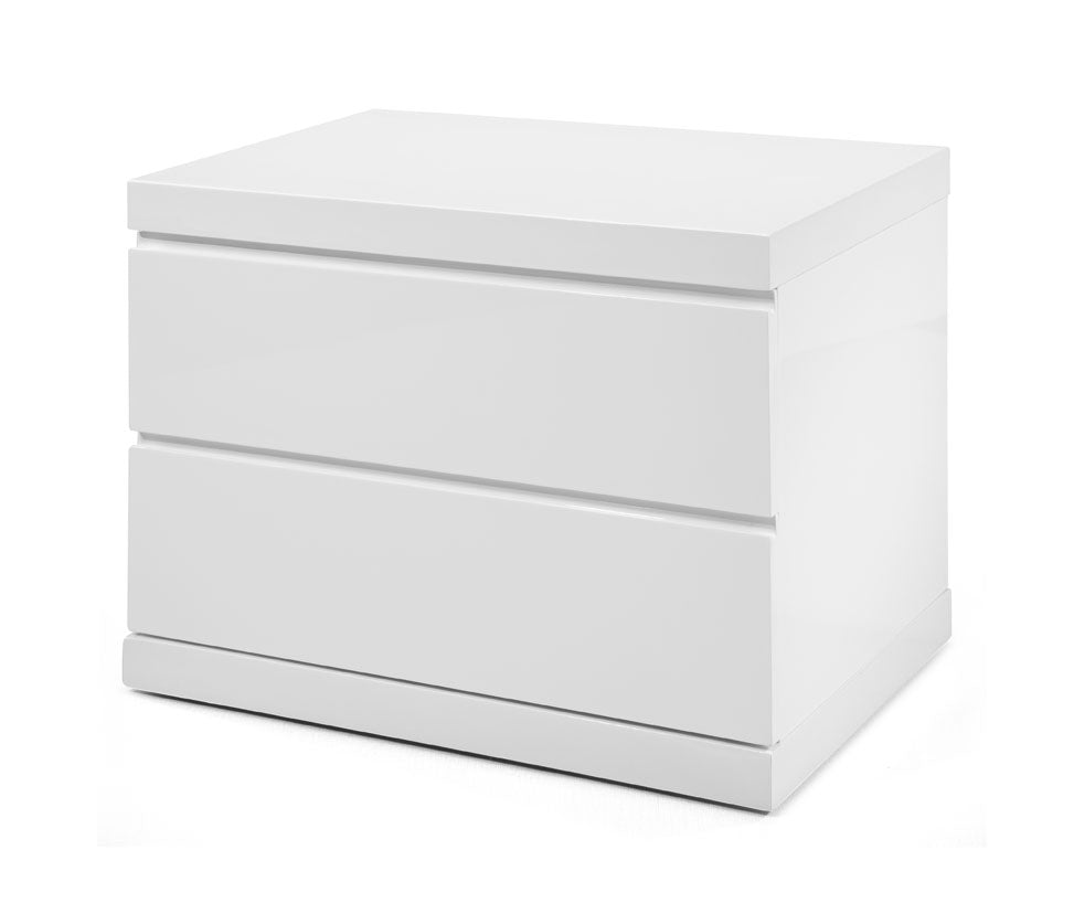 Homeroots 18" White Two Drawers Nightstand   370736