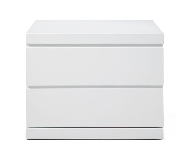 Homeroots 18" White Two Drawers Nightstand   370736
