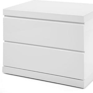 Homeroots 18" White Two Drawers Nightstand   370736