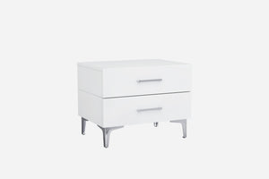 Homeroots 21" White Two Drawers Nightstand   370740