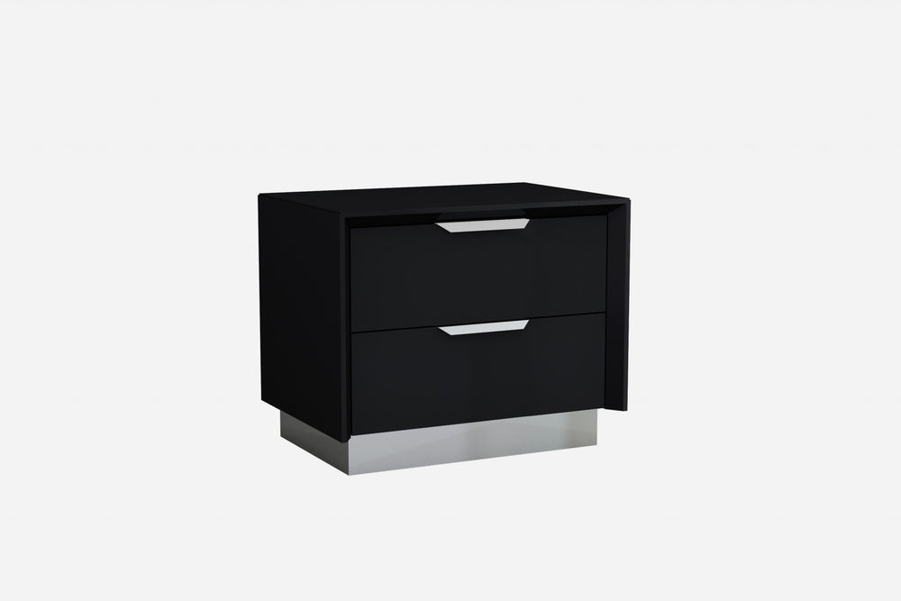Homeroots 21" Black Two Drawers Nightstand   370741
