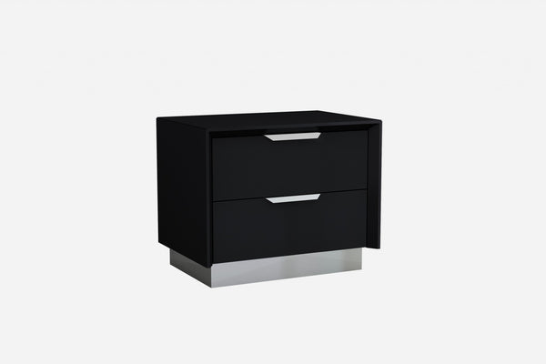 Homeroots 21" Black Two Drawers Nightstand   370741