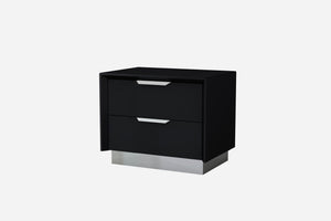 Homeroots 21" Black Two Drawers Nightstand   370741