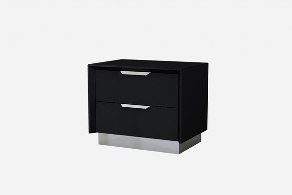 Homeroots 21" Black Two Drawers Nightstand   370741