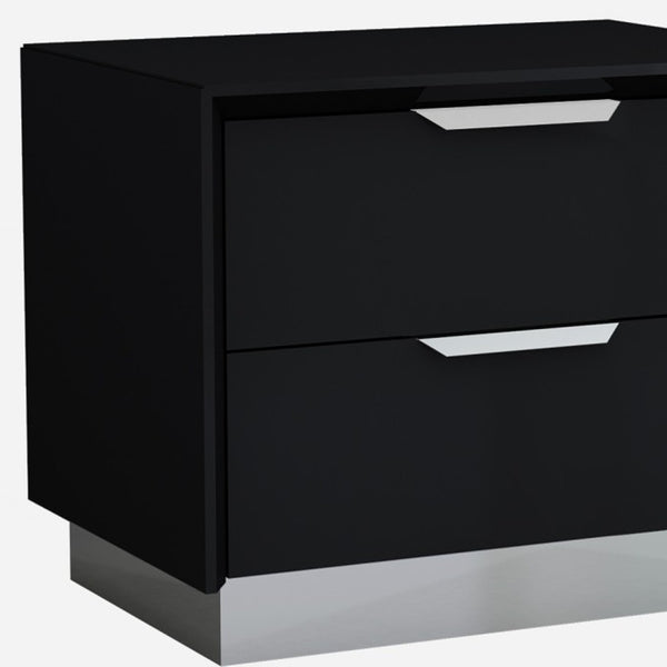 Homeroots 21" Black Two Drawers Nightstand   370741