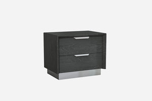 Homeroots 21" Gray Two Drawers Nightstand   370742