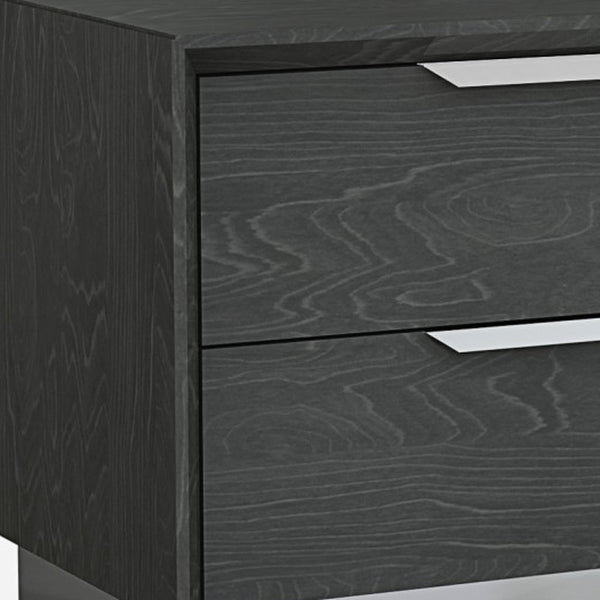 Homeroots 21" Gray Two Drawers Nightstand   370742