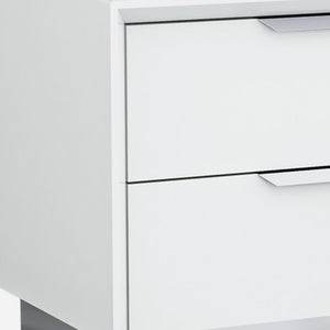 Homeroots 21" White Two Drawers Nightstand   370743