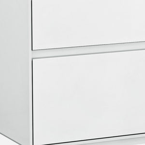 Homeroots Simplistic White Gloss 2 Drawer Nightstand   370748