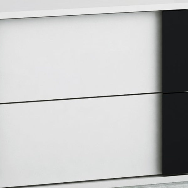 Homeroots 18" White Two Drawers Nightstand   370749