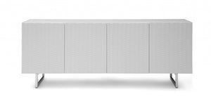 Homeroots 79" White Stainless Steel Solid Console Table   370753