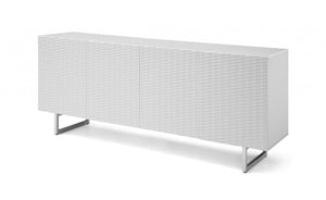 Homeroots 79" White Stainless Steel Solid Console Table   370753