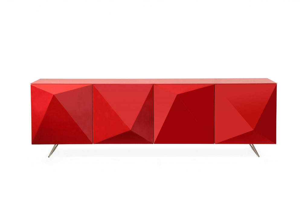Homeroots 94 X 18 X 29 Red Metal Buffet   370756