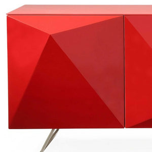 Homeroots 94 X 18 X 29 Red Metal Buffet   370756