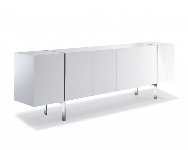 Homeroots 95" White Stainless Steel Solid Console Table   370757