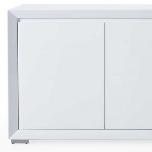 Homeroots 61" White Stainless Steel Solid Console Table   370768